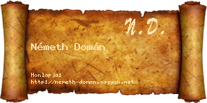 Németh Domán névjegykártya